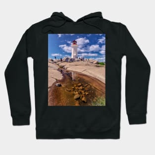 Peggy's Cove Lighthouse & Tourists 04 Hoodie